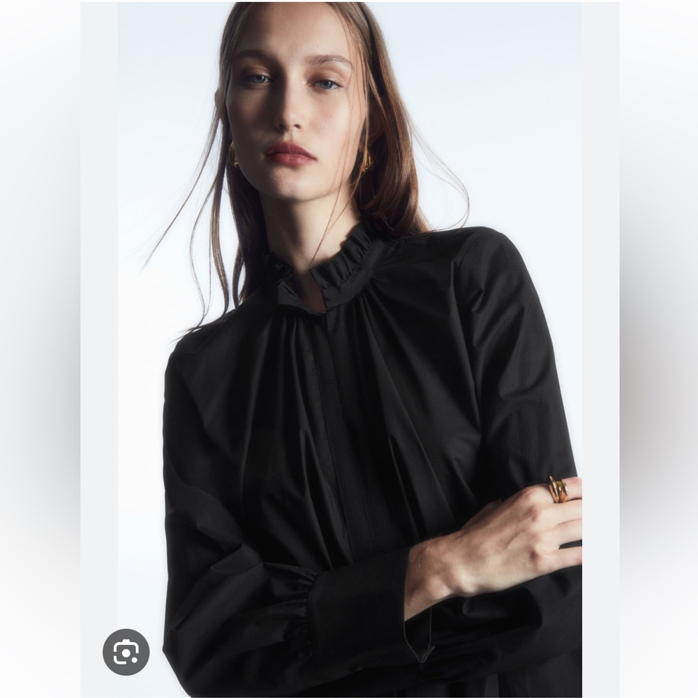 COS RUFFLED-COLLAR MINI SHIRT DRESS size6